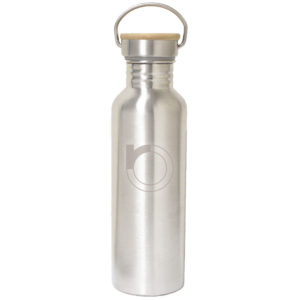 Recurrent 25 Oz. Stainless Steel Wide Opening Water Bottle w/ bamboo lid